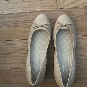 Cole Haan Women's Beige Quilted Flats
